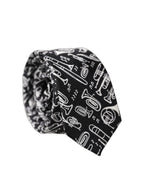 Dolce & Gabbana Black Trumpet Print Silk Adjustable Men Tied Necktie Tie - Eljoys Fashion 