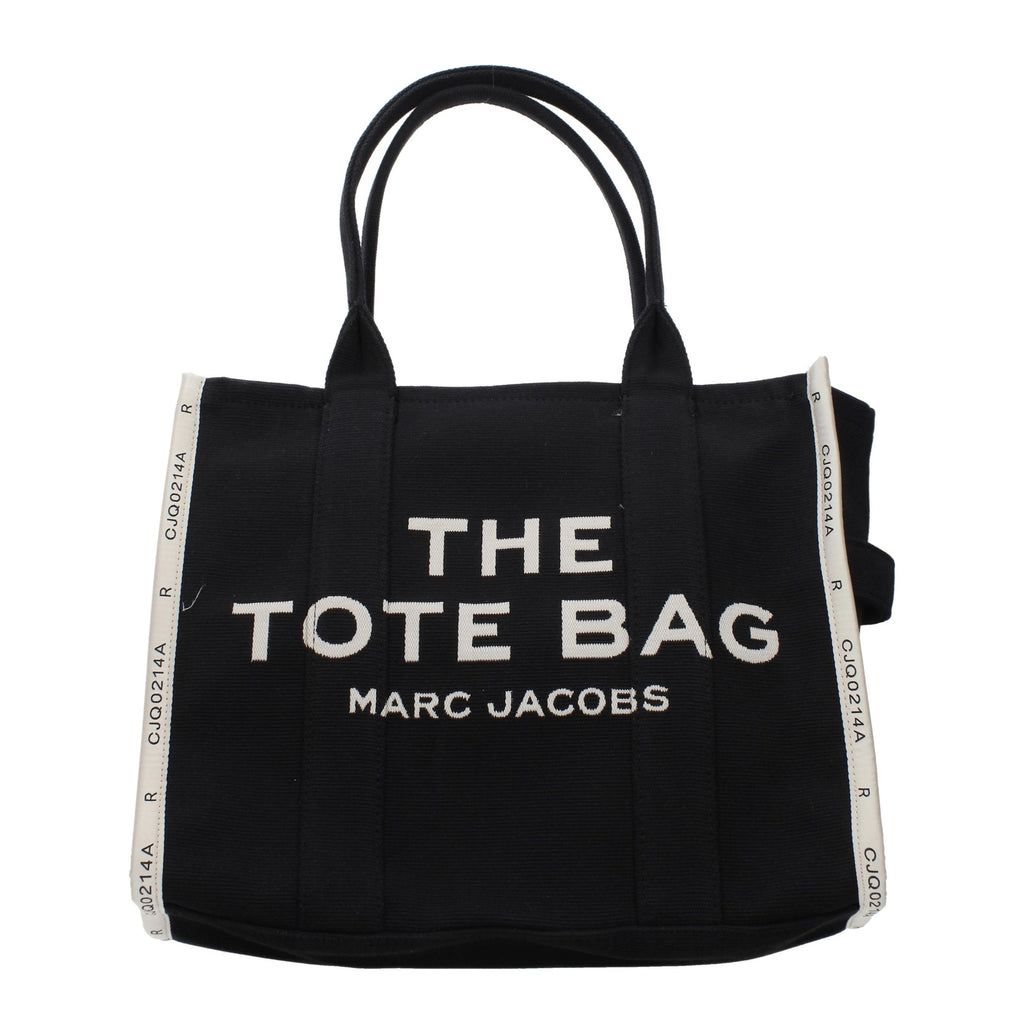 Black fabric shoulder bag by Marc Jacobs with adjustable strap and minimalist design, perfect for everyday wear.