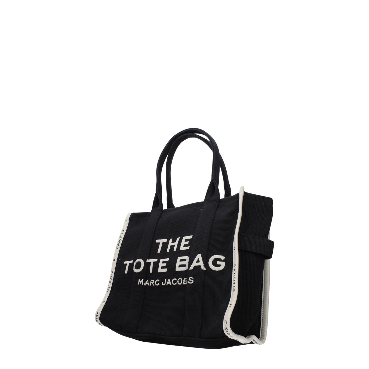 Black fabric shoulder bag by Marc Jacobs with sleek design and adjustable strap, stylish accessory for everyday wear.