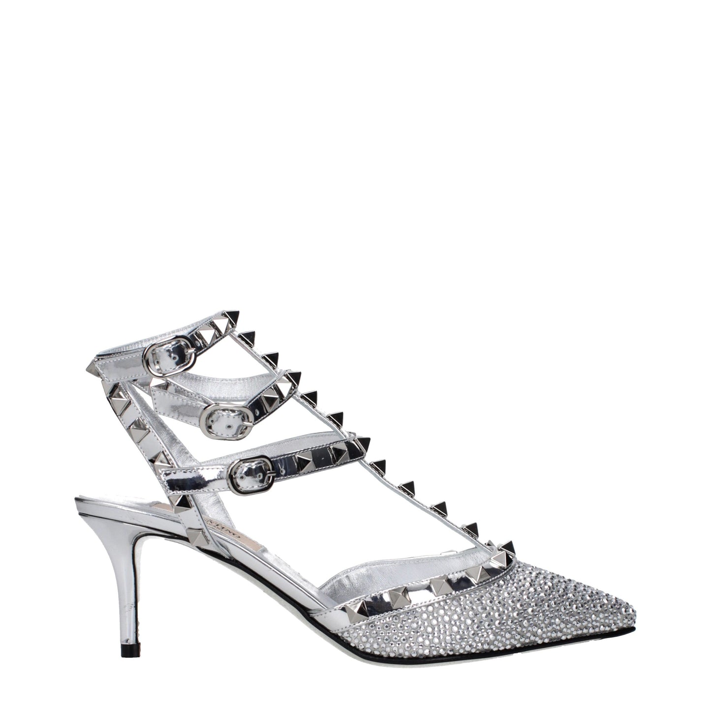 Valentino Garavani Gray Leather Stiletto Heel Sandals Valentino Garavani