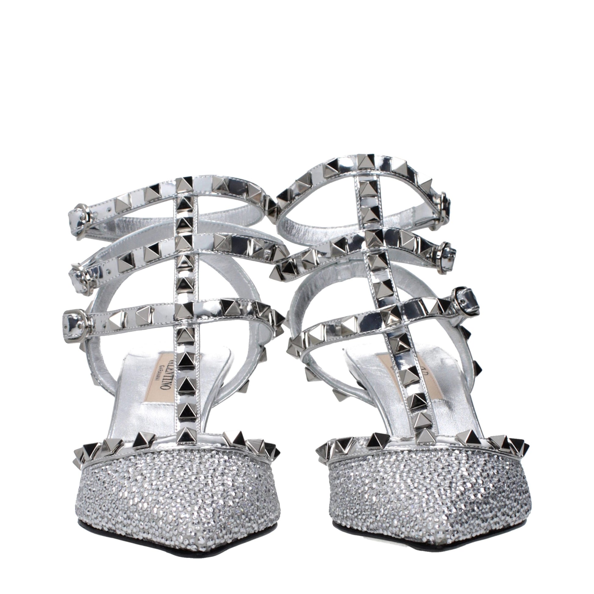 Valentino Garavani Gray Leather Stiletto Heel Sandals Valentino Garavani