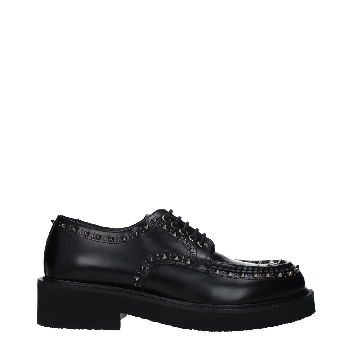 Valentino Garavani Black Leather Oxfords And Derbies Valentino Garavani