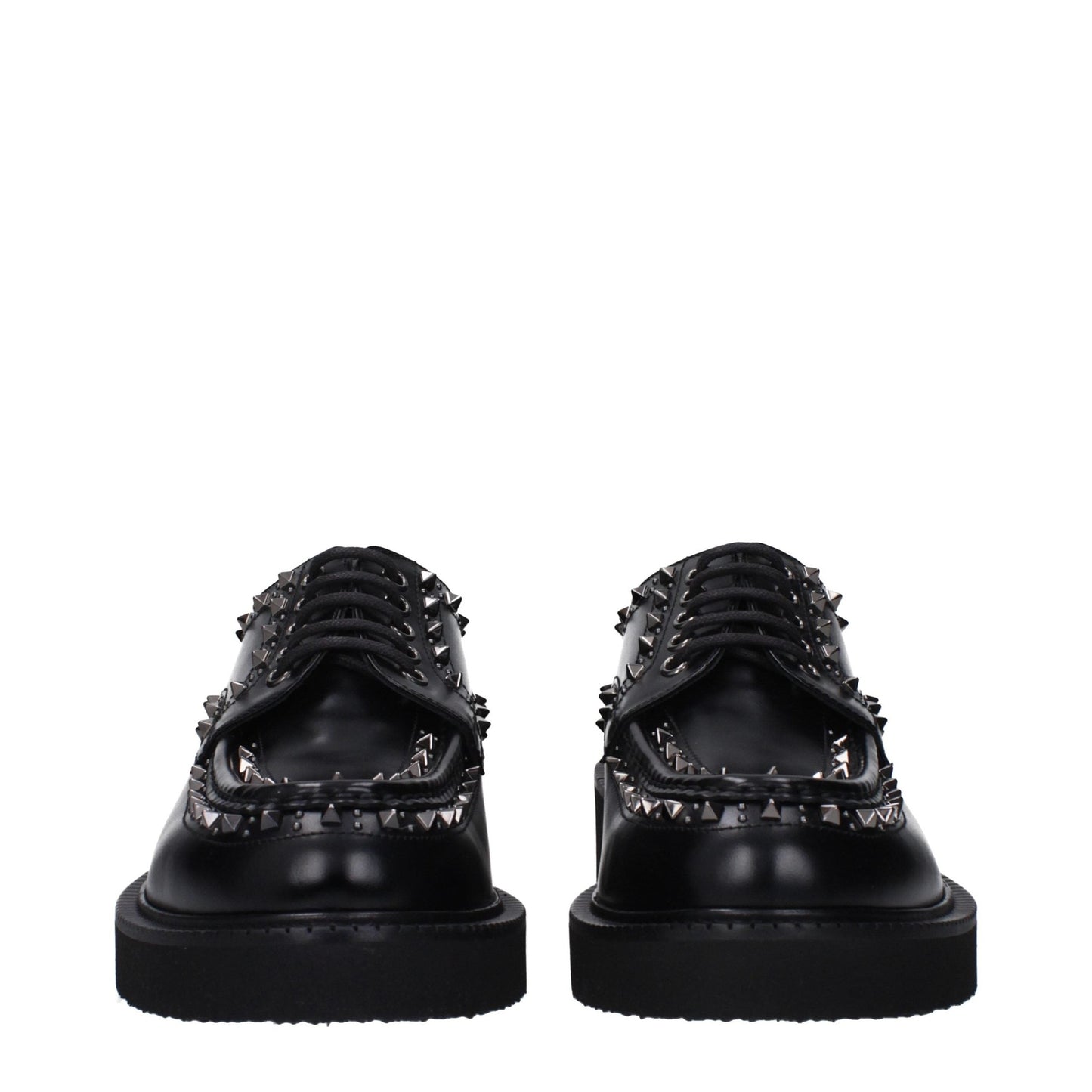 Valentino Garavani Black Leather Oxfords And Derbies Valentino Garavani