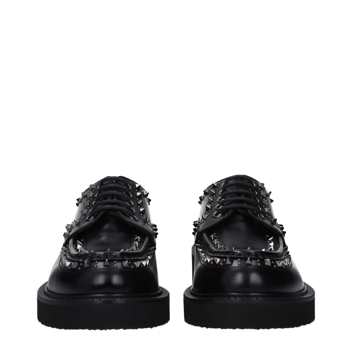 Valentino Garavani Black Leather Oxfords And Derbies Valentino Garavani