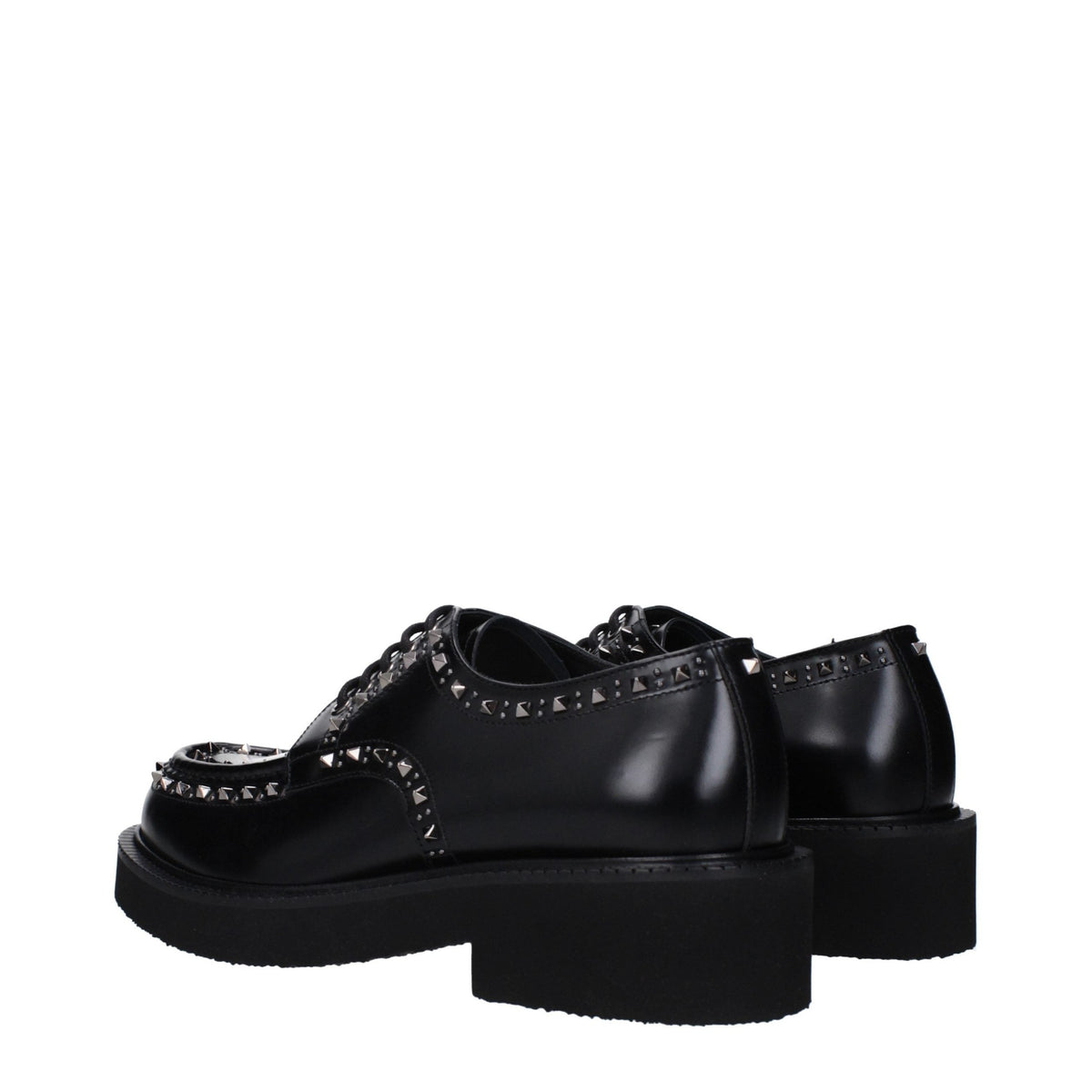 Valentino Garavani Black Leather Oxfords And Derbies Valentino Garavani
