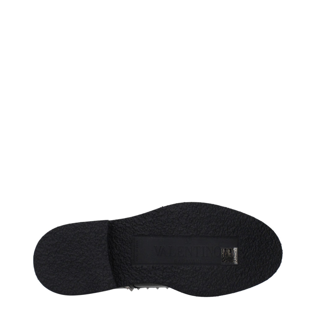 Valentino Garavani Black Leather Oxfords And Derbies Valentino Garavani