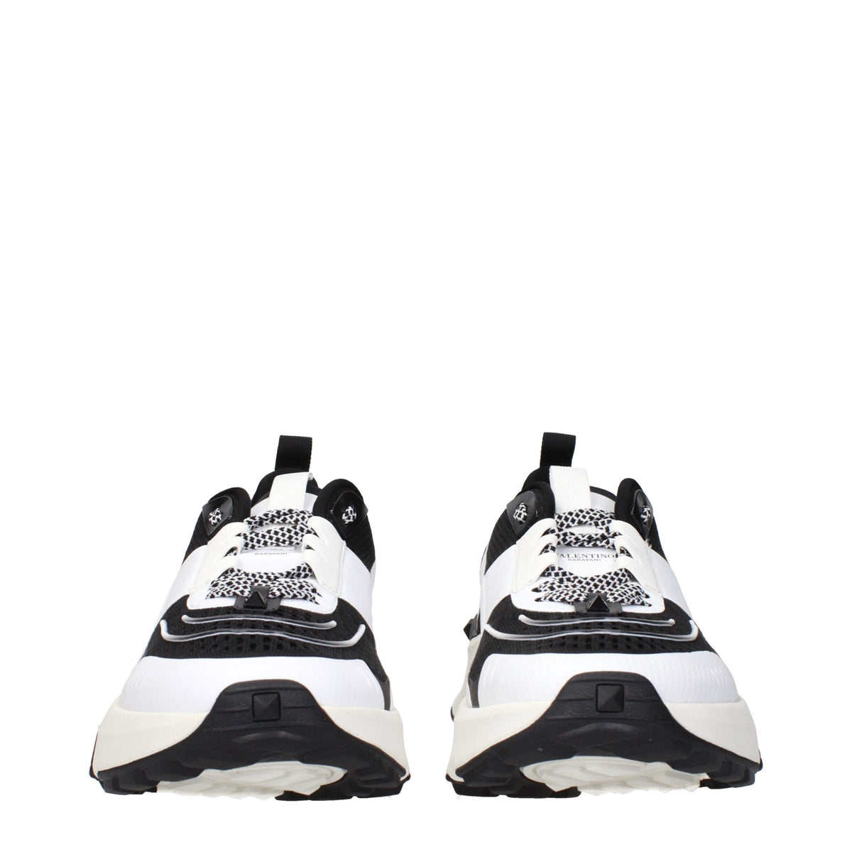 Valentino Garavani black fabric athletic sneakers with sleek design and lace-up closure, ideal for casual and sporty wear.