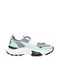 Valentino Garavani gray fabric athletic sneakers with white soles and lace-up design, showcasing stylish and comfortable footwear.