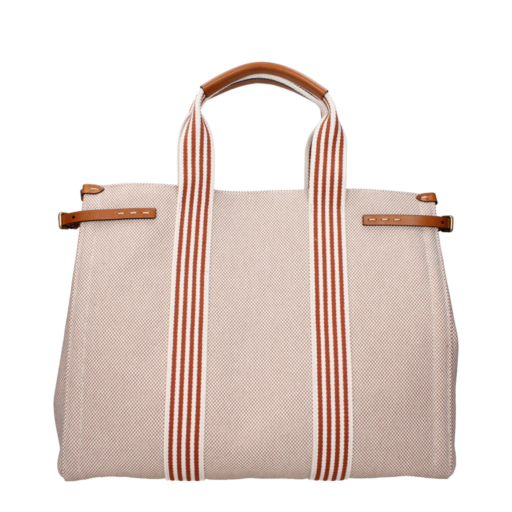 Valentino Garavani beige fabric handbag with structured design and subtle logo accents, stylish for everyday use.