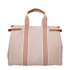 Valentino Garavani beige fabric handbag with structured design and subtle logo accents, stylish for everyday use.