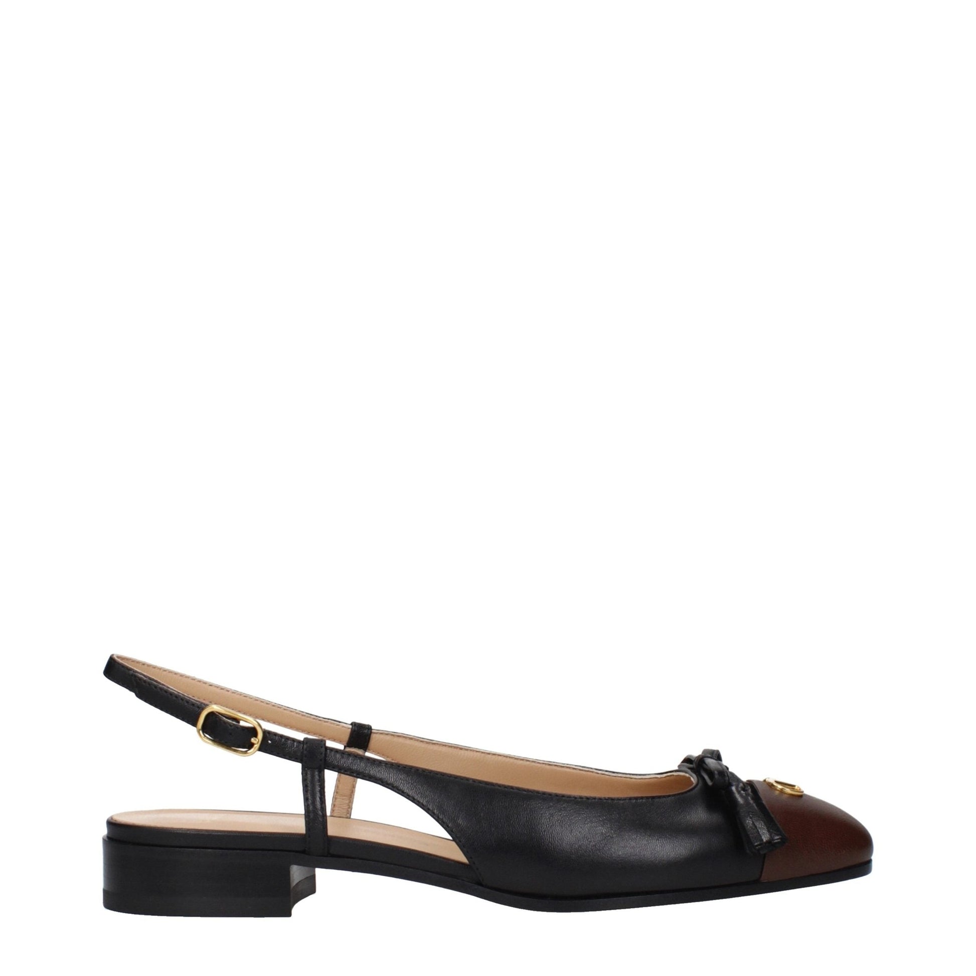 Valentino Garavani Black Leather Ballet Flats Valentino Garavani