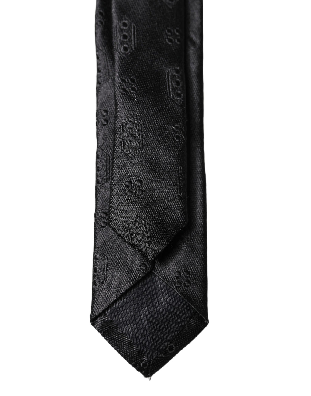 Dolce & Gabbana Black Patterned 100% Silk Adjustable Men Necktie Tie - Eljoys Fashion 