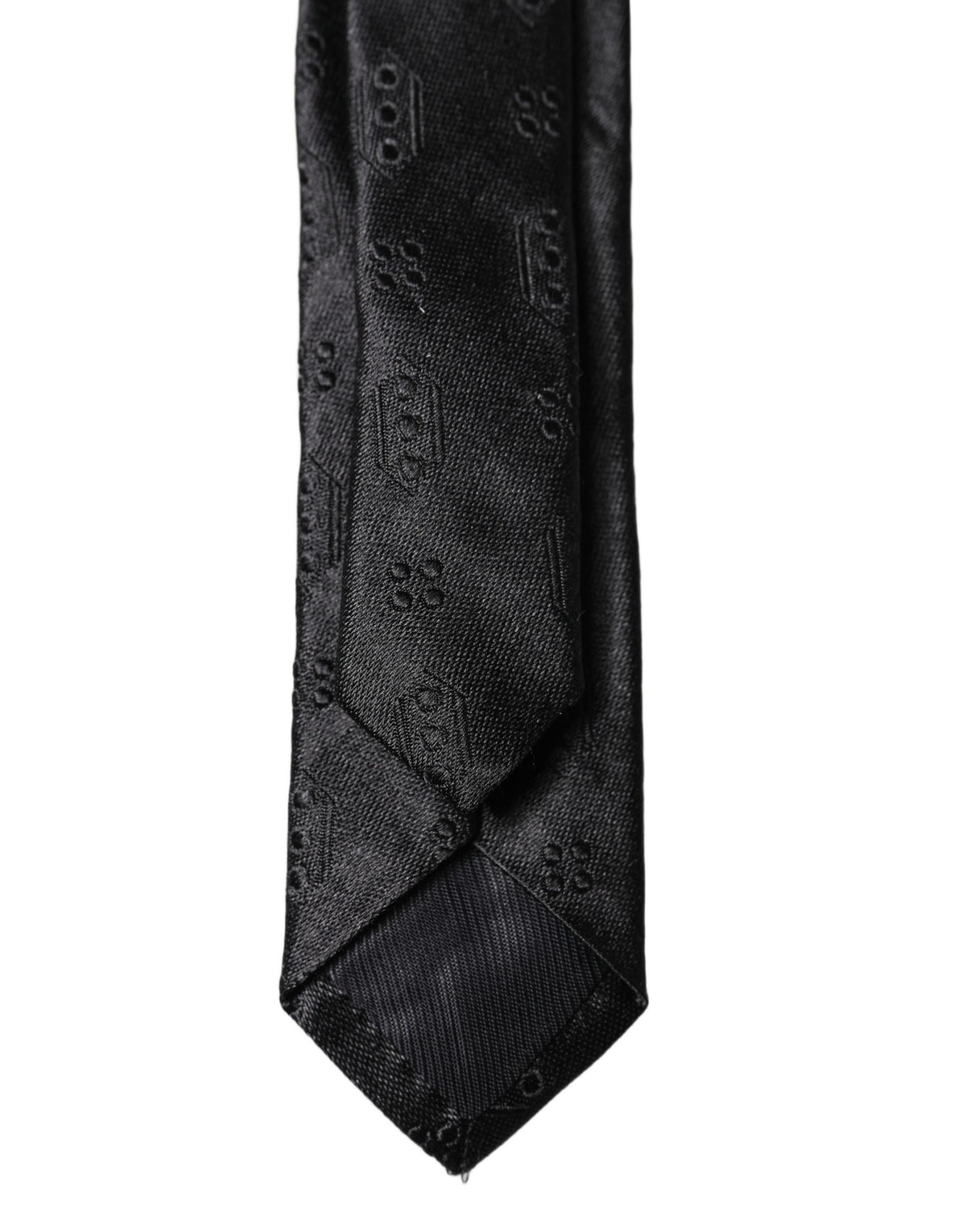Dolce & Gabbana Black Patterned 100% Silk Adjustable Men Necktie Tie - Eljoys Fashion 