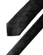 Dolce & Gabbana Black Patterned 100% Silk Adjustable Men Necktie Tie - Eljoys Fashion 