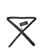 Dolce & Gabbana Black Patterned 100% Silk Adjustable Men Necktie Tie - Eljoys Fashion 