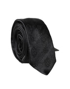 Dolce & Gabbana Black Patterned 100% Silk Adjustable Men Necktie Tie - Eljoys Fashion 