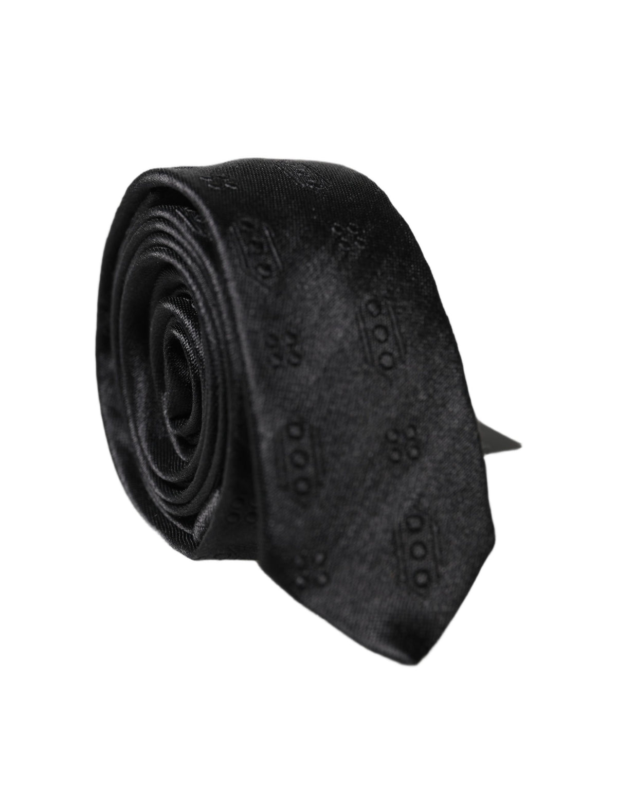 Dolce & Gabbana Black Patterned 100% Silk Adjustable Men Necktie Tie - Eljoys Fashion 