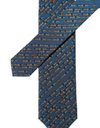 Dolce & Gabbana Blue Patterned 100% Silk Adjustable Men Tied Necktie Tie