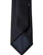 Dolce & Gabbana Dark Blue Solid 100% Silk Adjustable Men Tied Necktie Tie