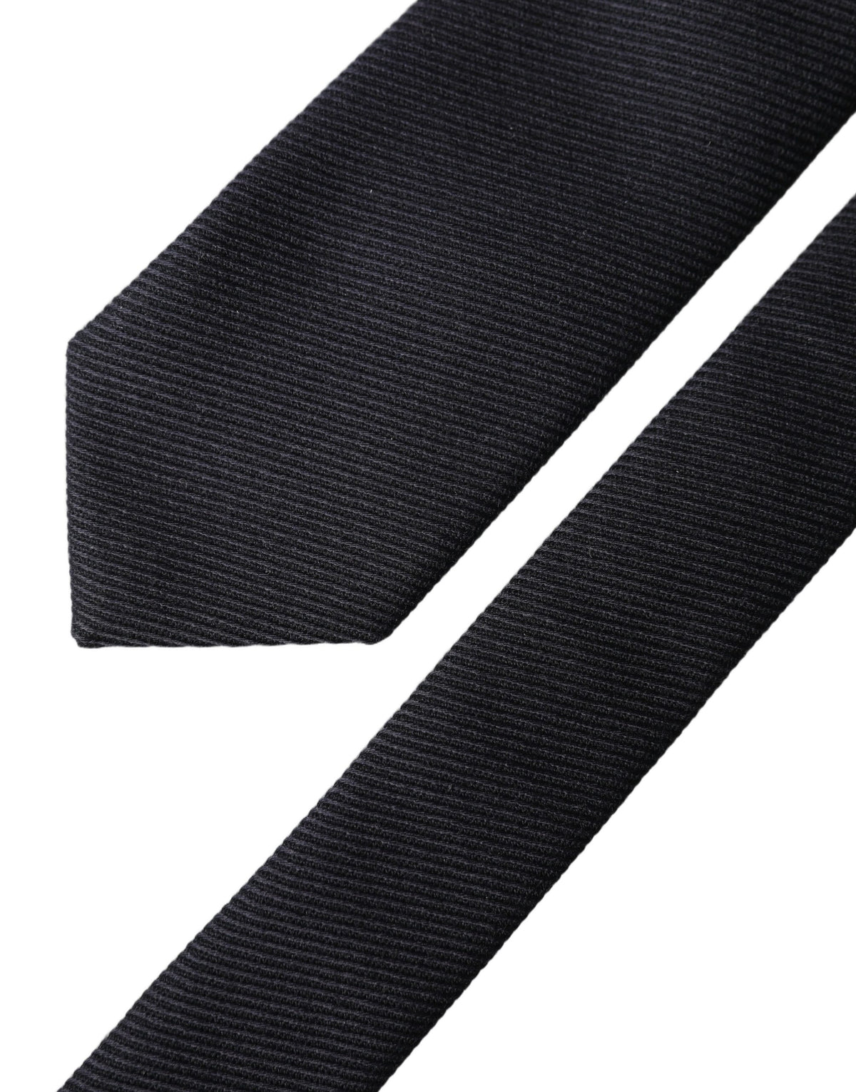 Dolce & Gabbana Dark Blue Solid 100% Silk Adjustable Men Tied Necktie Tie