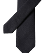 Dolce & Gabbana Dark Blue Solid 100% Silk Adjustable Men Tied Necktie Tie