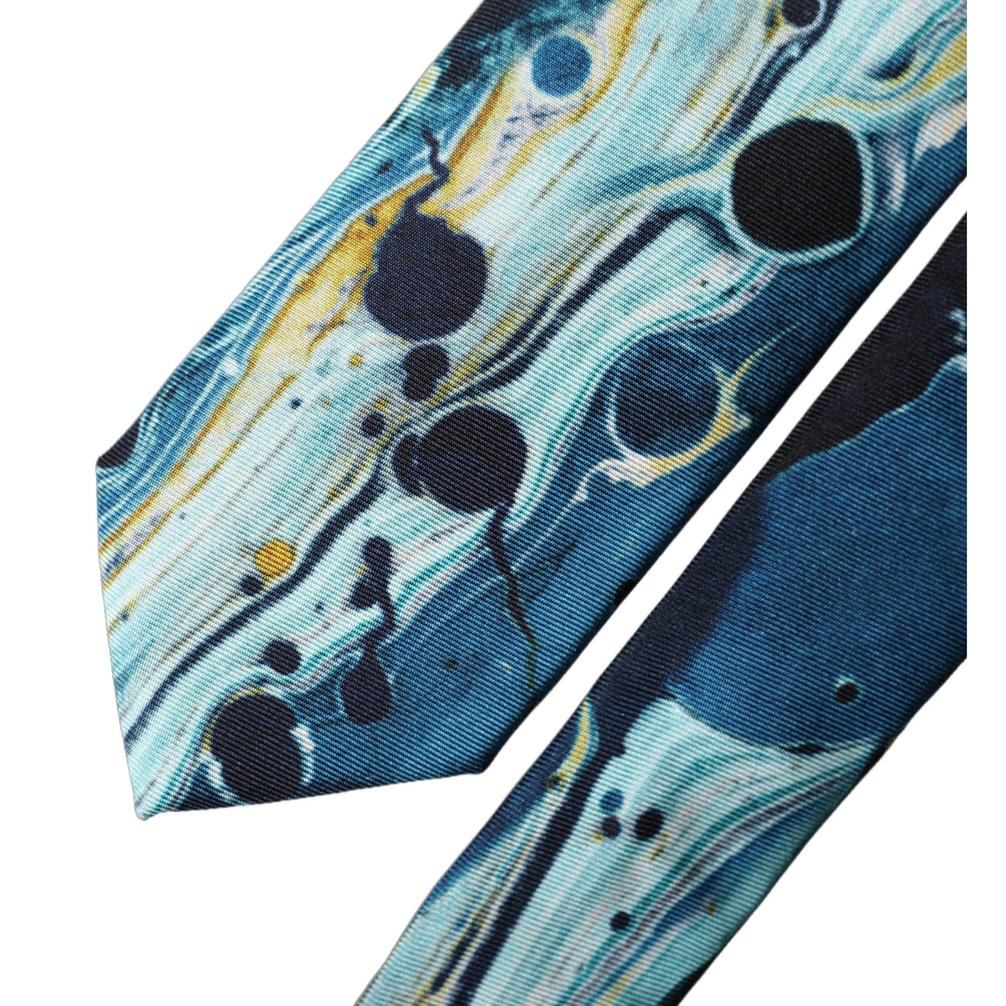 Dolce & Gabbana Multicolor Abstract Silk Adjustable Men Tied Necktie Tie