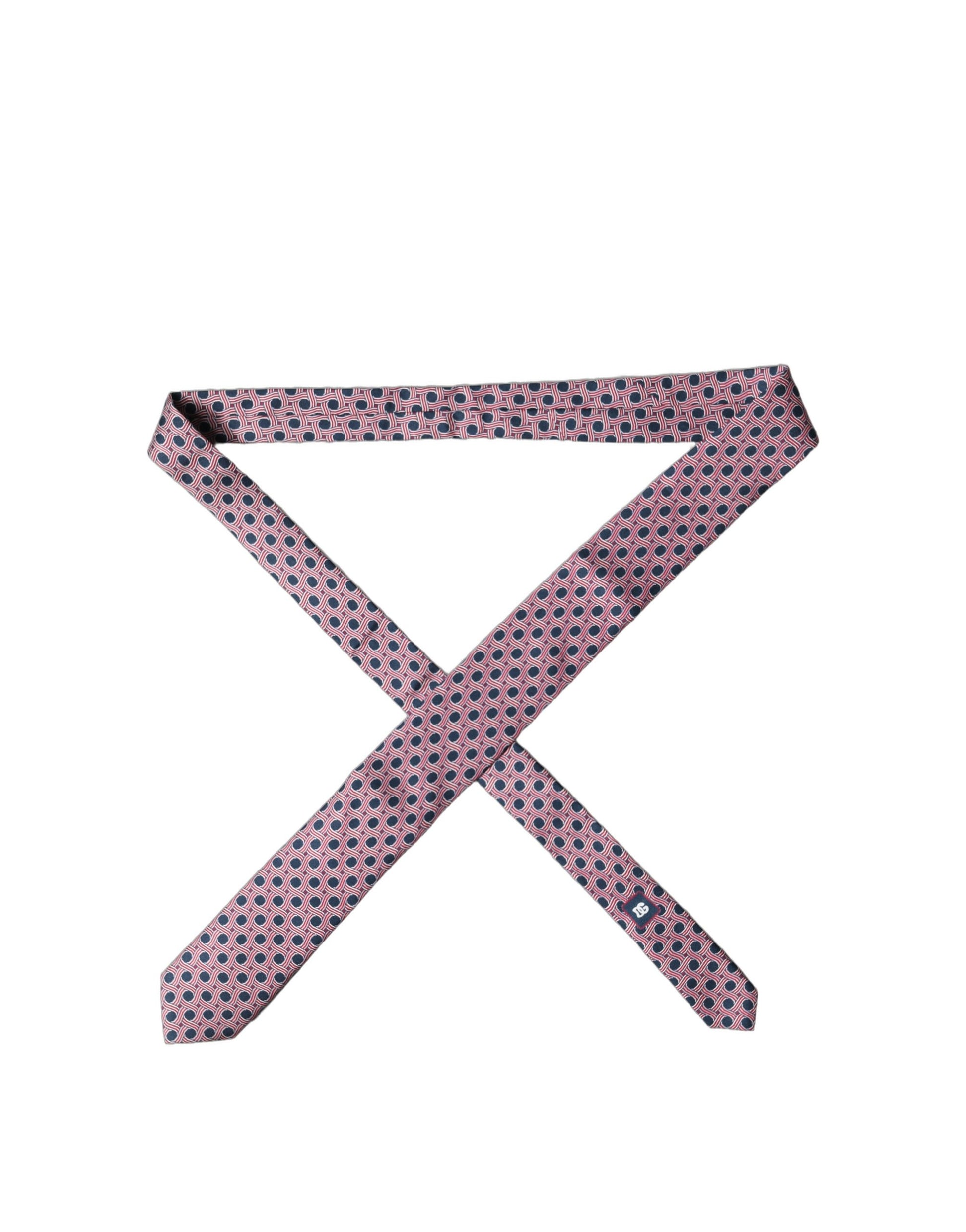 Dolce & Gabbana Multicolor Patterned Silk Adjustable Men Tied Necktie Tie