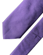 Dolce & Gabbana Purple Satin 100% Silk Adjustable Men Tied Necktie Tie