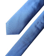 Dolce & Gabbana Blue Satin 100% Silk Adjustable Men Tied Necktie Tie