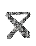 Dolce & Gabbana Black Silver Floral Silk Adjustable Women Necktie Tie