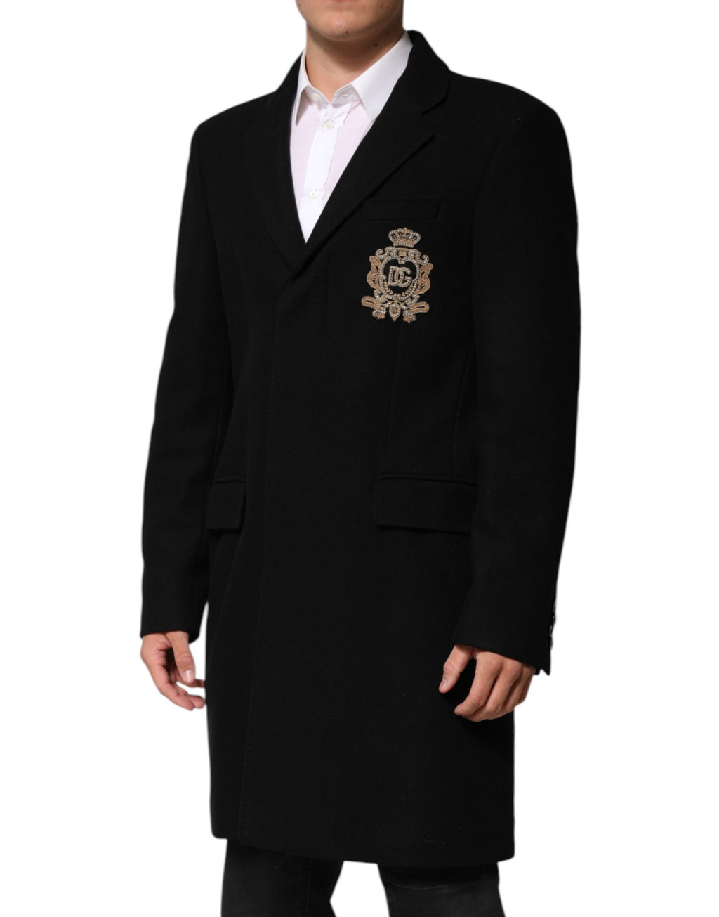 Dolce & Gabbana Black Heraldic Patch Single Breasted Jacket - Eljoys Fashion 