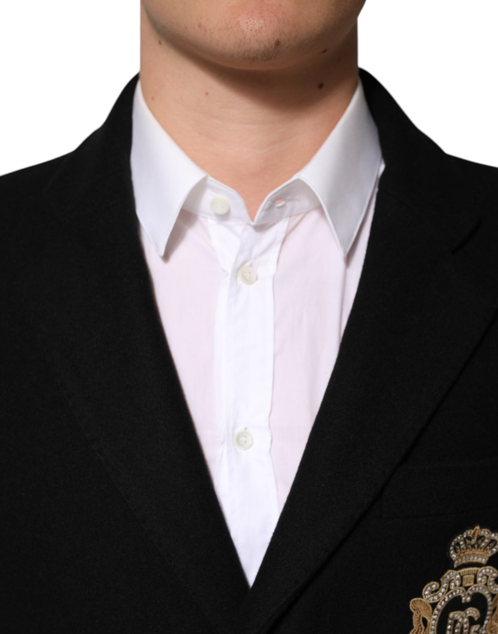 Dolce & Gabbana Black Heraldic Patch Single Breasted Jacket - Eljoys Fashion 