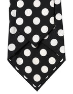 Dolce & Gabbana Dark Gray White Polka Dot Silk Adjustable Women Necktie Tie