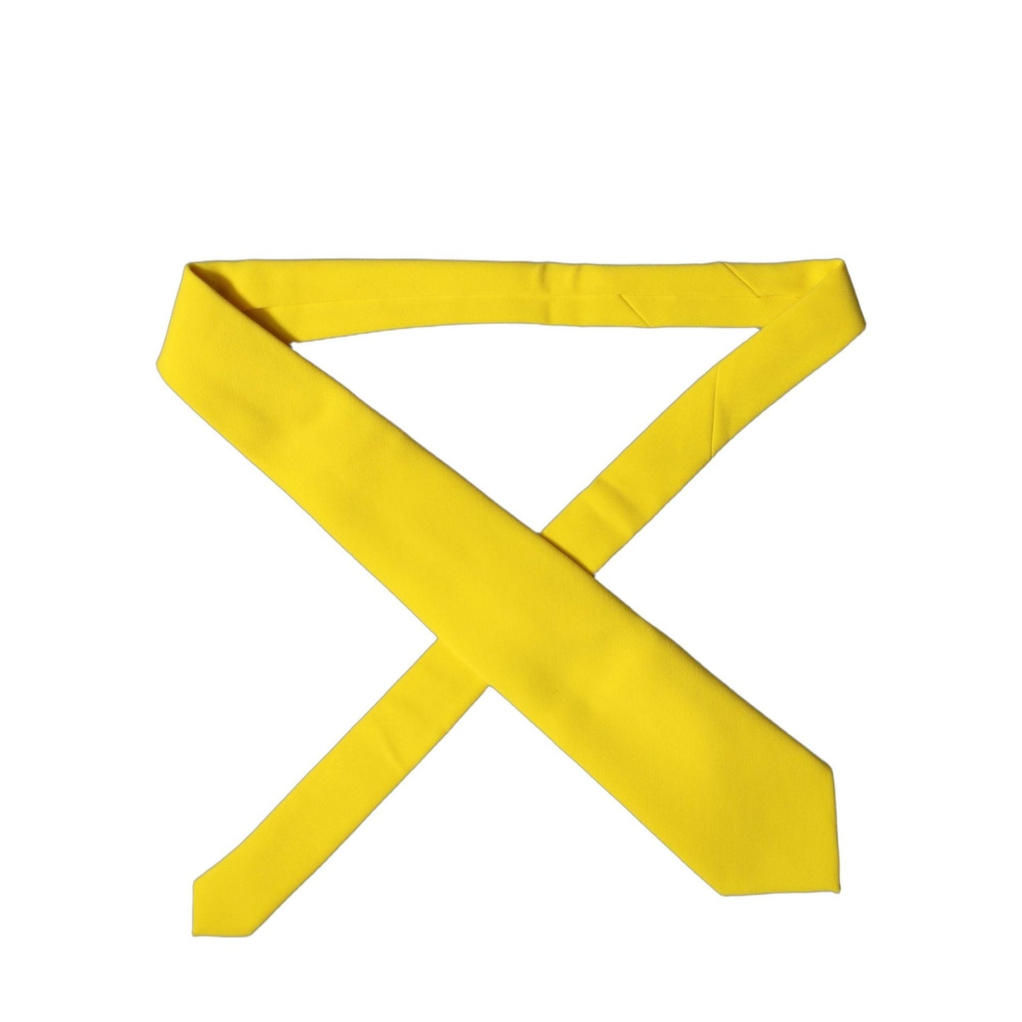 Dolce & Gabbana Yellow Solid Polyester Adjustable Women Tied Necktie Tie