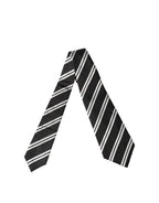 Dolce & Gabbana Dark Gray White Stripes Silk Adjustable Women Necktie Tie
