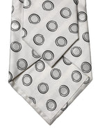 Dolce & Gabbana White Gray Polka Dot Silk Adjustable Women Necktie Tie