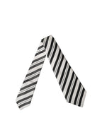 Dolce & Gabbana Black White Stripes Silk Adjustable Women Necktie Tie - Eljoys Fashion 