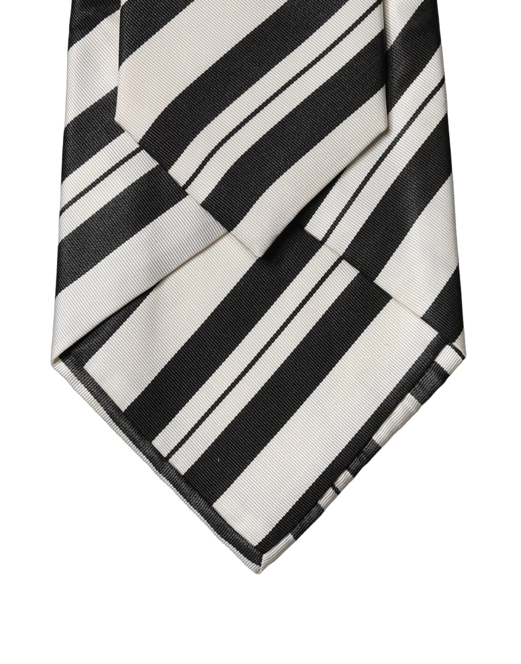 Dolce & Gabbana Black White Stripes Silk Adjustable Women Necktie Tie - Eljoys Fashion 