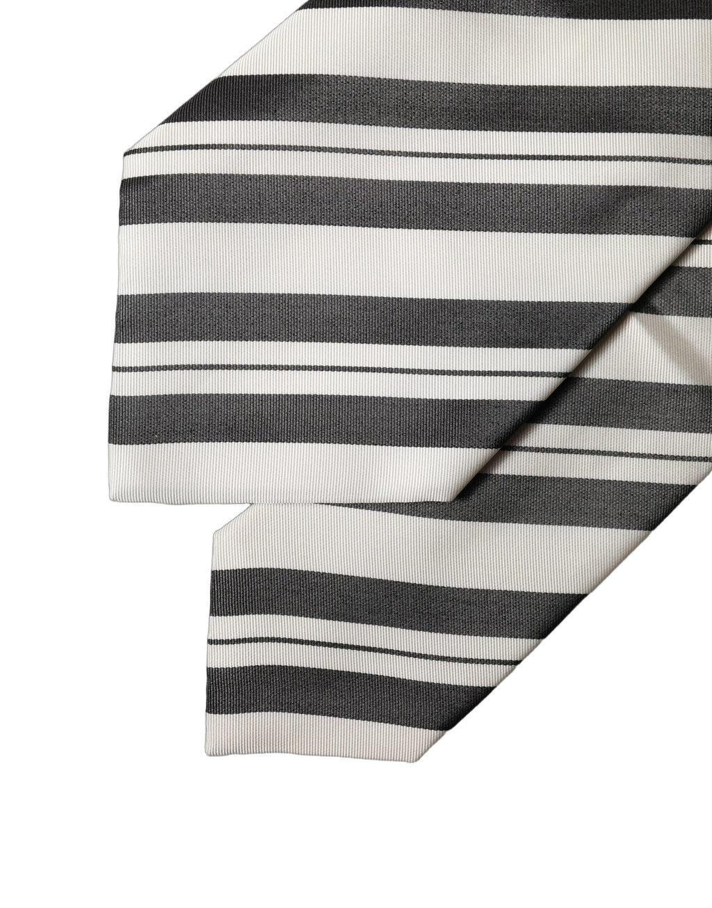 Dolce & Gabbana Black White Stripes Silk Adjustable Women Necktie Tie - Eljoys Fashion 