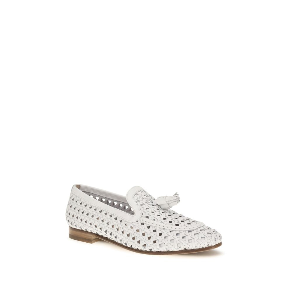 Fratelli Rossetti White Calf Leather Bos Taurus Slip-On Loafers Fratelli Rossetti