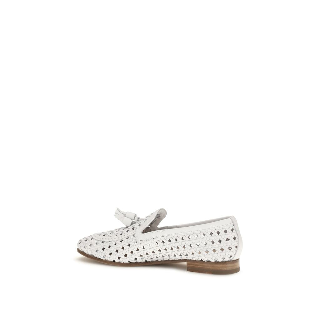 Fratelli Rossetti White Calf Leather Bos Taurus Slip-On Loafers Fratelli Rossetti