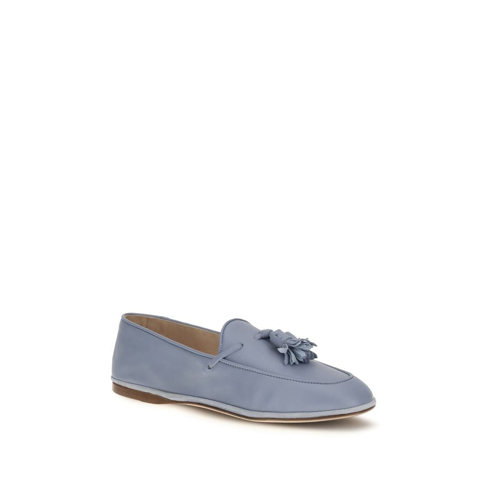 Fratelli Rossetti Blue Calf Leather Bos Taurus Slip-On Loafers Fratelli Rossetti