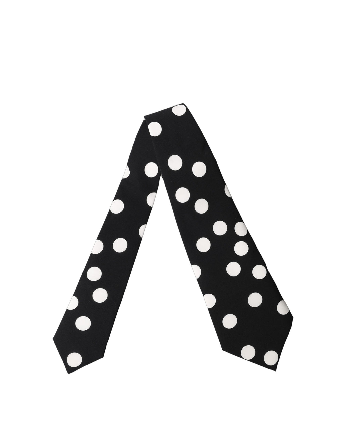Dolce & Gabbana Black White Polka Dot Silk Adjustable Women Necktie Tie - Eljoys Fashion 