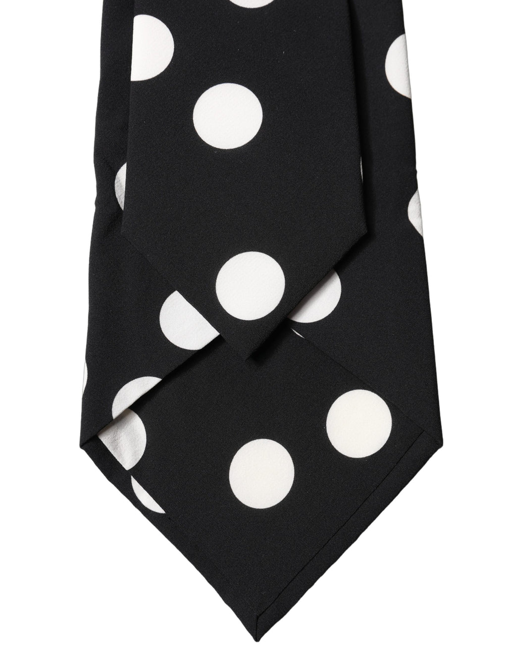 Dolce & Gabbana Black White Polka Dot Silk Adjustable Women Necktie Tie - Eljoys Fashion 