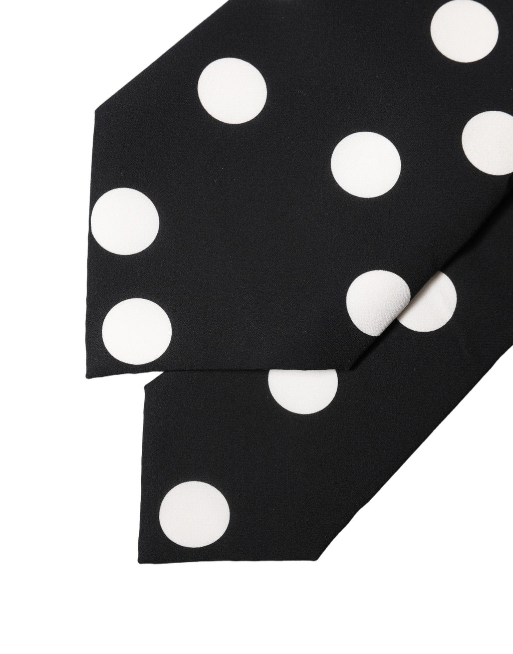 Dolce & Gabbana Black White Polka Dot Silk Adjustable Women Necktie Tie - Eljoys Fashion 