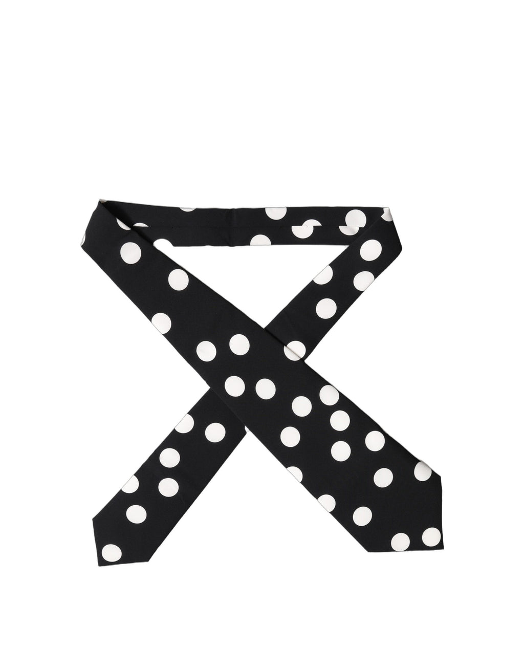 Dolce & Gabbana Black White Polka Dot Silk Adjustable Women Necktie Tie - Eljoys Fashion 