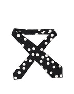 Dolce & Gabbana Black White Polka Dot Silk Adjustable Women Necktie Tie - Eljoys Fashion 