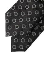 Dolce & Gabbana Dark Gray White Polka Dot Silk Adjustable Women Necktie Tie