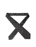 Dolce & Gabbana Dark Gray White Polka Dot Silk Adjustable Women Necktie Tie