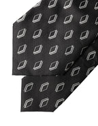 Dolce & Gabbana Dark Gray Patterned Silk Adjustable Women Tied Necktie Tie